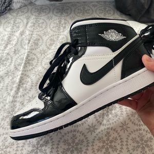 Brand new (worn once) black and white panda high top Jordan's